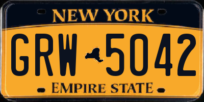 NY license plate GRW5042
