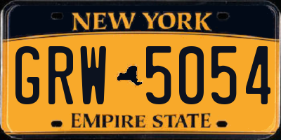 NY license plate GRW5054