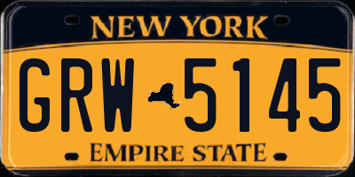 NY license plate GRW5145
