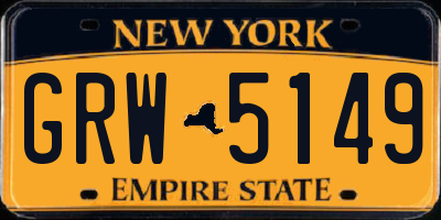 NY license plate GRW5149