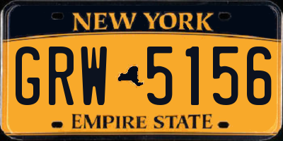 NY license plate GRW5156