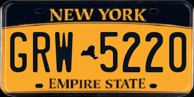 NY license plate GRW5220