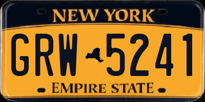NY license plate GRW5241