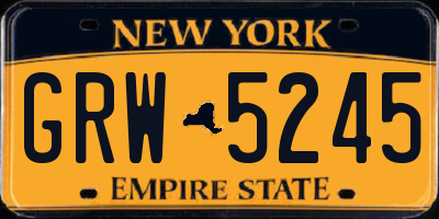 NY license plate GRW5245