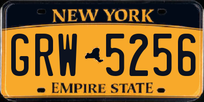 NY license plate GRW5256