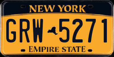 NY license plate GRW5271