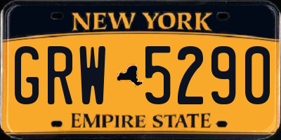 NY license plate GRW5290