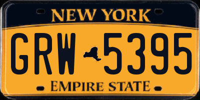 NY license plate GRW5395