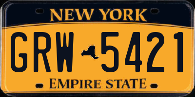 NY license plate GRW5421