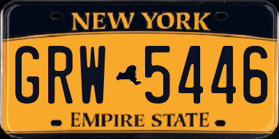 NY license plate GRW5446