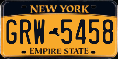 NY license plate GRW5458
