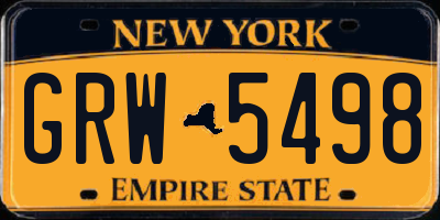 NY license plate GRW5498