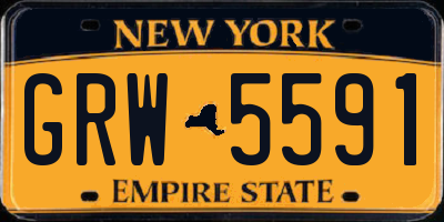 NY license plate GRW5591