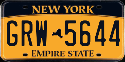 NY license plate GRW5644