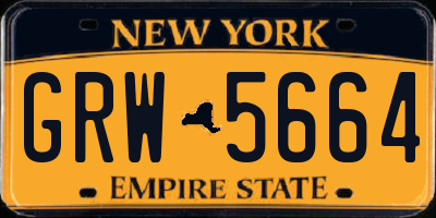 NY license plate GRW5664