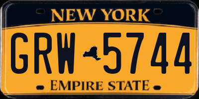 NY license plate GRW5744