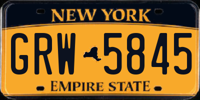 NY license plate GRW5845