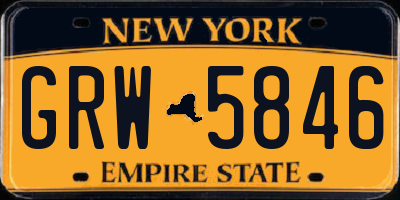 NY license plate GRW5846