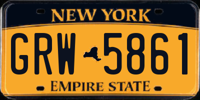 NY license plate GRW5861