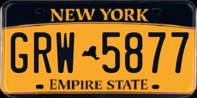 NY license plate GRW5877
