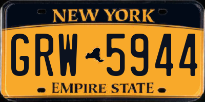 NY license plate GRW5944