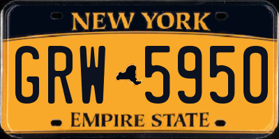 NY license plate GRW5950