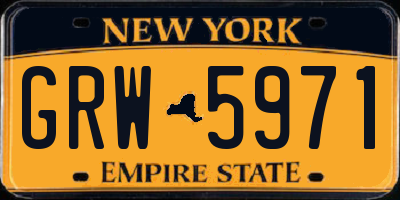 NY license plate GRW5971