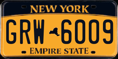 NY license plate GRW6009
