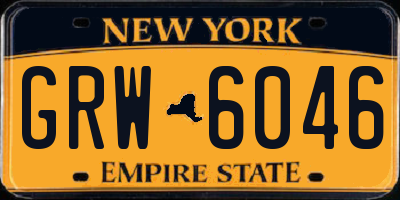 NY license plate GRW6046