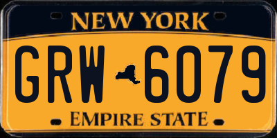 NY license plate GRW6079