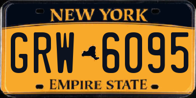 NY license plate GRW6095