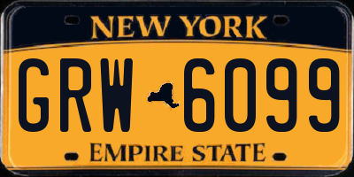NY license plate GRW6099