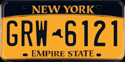 NY license plate GRW6121