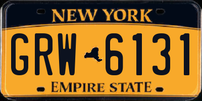 NY license plate GRW6131