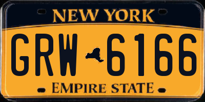 NY license plate GRW6166