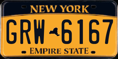 NY license plate GRW6167
