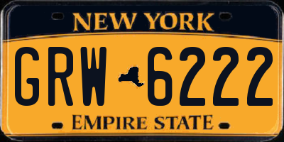 NY license plate GRW6222