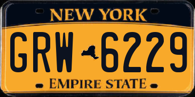 NY license plate GRW6229