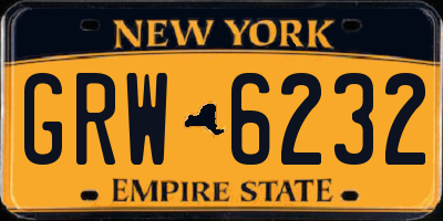 NY license plate GRW6232