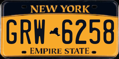 NY license plate GRW6258
