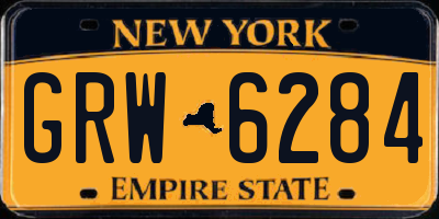 NY license plate GRW6284