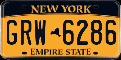 NY license plate GRW6286