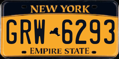 NY license plate GRW6293