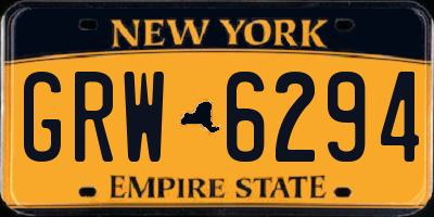 NY license plate GRW6294