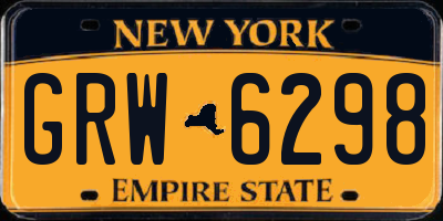 NY license plate GRW6298