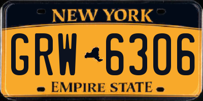 NY license plate GRW6306