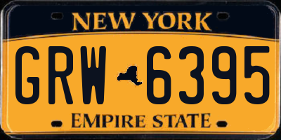 NY license plate GRW6395
