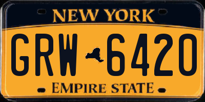 NY license plate GRW6420