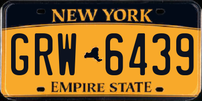 NY license plate GRW6439