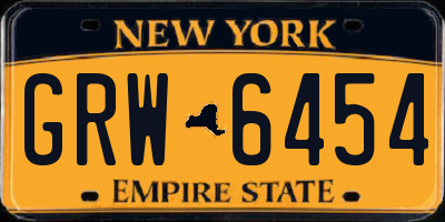 NY license plate GRW6454